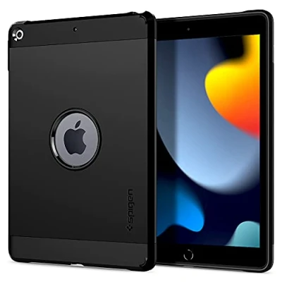 Afbeelding van Apple iPad 10.2 (2021) Hoes: Spigen Tough Armor Backcover Tablet Shockproof/Valbescherming Hardcase,Backcover Zwart Kunststof Hoezen