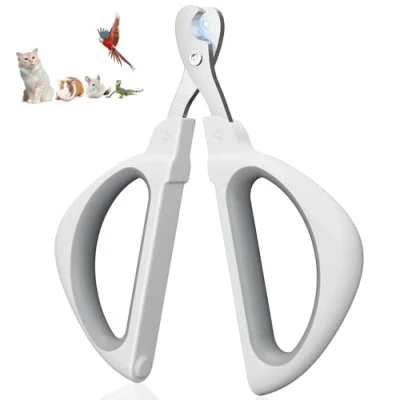 Afbeelding van Euqvunn Kattennagelknipper, Professionele Kattenklauwschaar met Veilige Positioneringsgat, Kat Nagelknipper Geschikt voor Kittens, Konijnen, Cavia&#039;s, Vogels, Puppy en Kleine Dieren (Grijs)