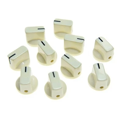 Afbeelding van KAISH 10 stuks gitaarversterker effect pedaalknoppen wijzer knop met set schroef verouderd wit