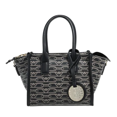 Afbeelding van Emporio Armani TOTE Monogram Handtas, Dames, Maat: One Size, Nero/ecru