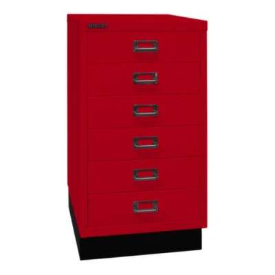 Afbeelding van BISLEY MultiDrawer, 29 delige serie met sokkel, DIN A3, 6 laden, metaal, 670 kardinaalrood, 43,2 x 34,9 67 cm