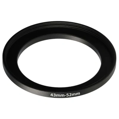 Afbeelding van vhbw Step Up ring adapter van 43 mm naar 52 voor cameralens filteradapter, metaal, zwart