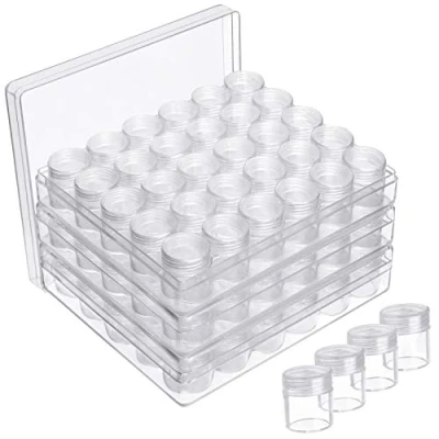 Afbeelding van Kurtzy Helder Plastic Kralen Opslag Organizer Doos met 30 Potten (3 Pak) Kleine Verwijderbare Compartiment Containers Deksels Diamond Dot Painting Kralen, Sieraden, DIY Nail Art, en Glitter