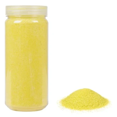 Afbeelding van HEKU Hoogwaardig geel decoratief zand (ca. 750 g), fijne korrel (0,1 0,5 mm), hersluitbare doos, veelzijdig voor decoratie en knutselwerk,