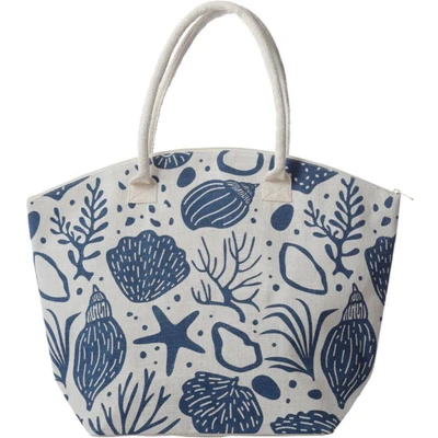 Afbeelding van Strandtas/Boodschappentas Schelpen Jute 41x54x16cm