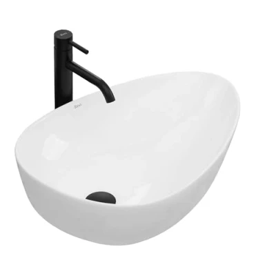 Afbeelding van REA Greta Opzetwastafel Waskom 56 x 39 13 cm Glans Wit