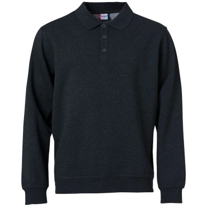 Afbeelding van Clique Basic Polo Sweater 021032 Antraciet Melange 4XL