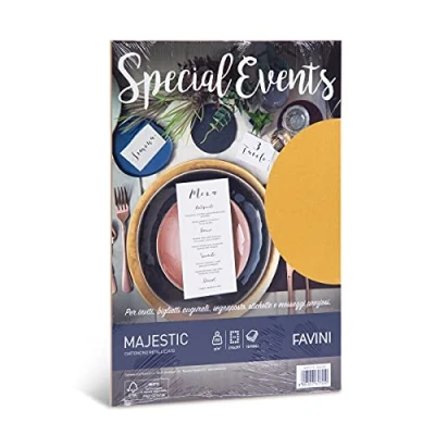 Afbeelding van Parelmoer Glimmend Goud Special Events Metallic gemetalliseerd papier 10 vel A4 250 g/m2 Majestic kleur Oro Gold 04 FAVINI