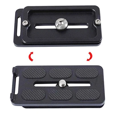 Afbeelding van iShoot Volledig metalen 80 mm camera snelkoppelingsplaat QS met 1/4 &quot;schroef compatibel Arca Swiss Fit Statief Balhoofd Panorama Hoofd Panoramische Klem