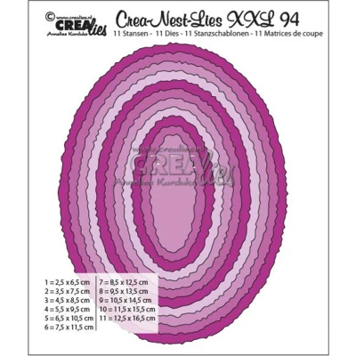 Afbeelding van Crealies Crea Nest Lies XXL no 94 Ovalen met ruwe randen CLNestXXL94 125 x 165mm