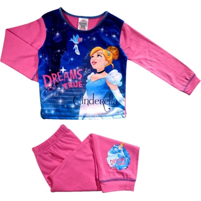 Afbeelding van Cinderella pyjama blauw met roze Assepoester pyama maat 98/104