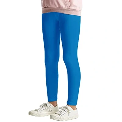 Afbeelding van L&amp;K II 2708 Legging voor kinderen, effen kleur, dansbroek, babylegging, fitnessbroek, katoen, 1 pak lichtblauw, 116 cm