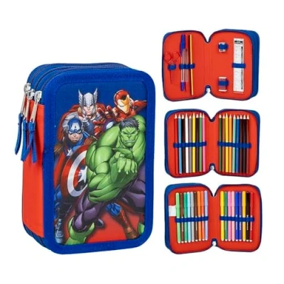 Afbeelding van Avengers Team 3 laags Gevulde etui,