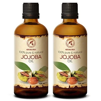 Afbeelding van Jojobaolie 2 x 100ml /200ml Simmondsia Chinensis uit Argentinië Koudgeperst Puur &amp; Natuurlijk Draagolie voor Huid Lichaamsverzorging Haarverzorging Droog Haar