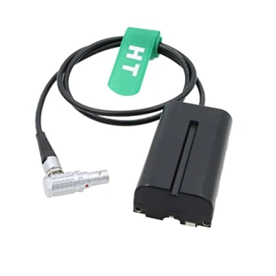 Afbeelding van HangTon Camera Monitor Haakse 2 pins naar NP F970 F960 F570 F550 Dummy Batterij Power Adapter voor Portkeys Atomos Shogun Inferno Ninja