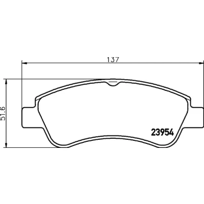 Afbeelding van HELLA 8DB 355 011 071 Remblokkenset Niet geschikt voor slijtage waarschuwingscontact Met remzadelschroef toebehoren PEUGEOT: 208 I Hatchback
