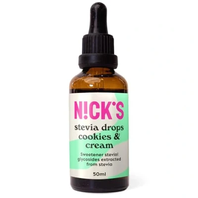 Afbeelding van NICKS koekjes en room stevia druppels, suikervrije zero calorie vloeibare smaak zoetstof 50 ml
