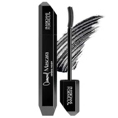 Afbeelding van Physicians Formula, Mineral Wear Diamond Mascara, Zwarte Mascara voor Versterkend effect, met Glanzend Diamantstof, Wimperversterkende Peptiden, Verzachtend Mineraalwater en Voedende Vitamine E