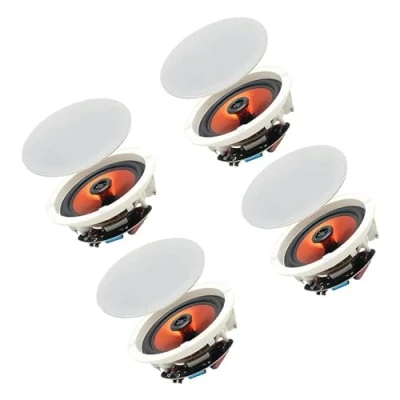 Afbeelding van Herdio 6.5&quot; 4 PCS 600 Watt plafondluidsprekers Home inbouw luidsprekersysteem perfect voor, keuken, slaapkamer, badkamer, overdekte patio