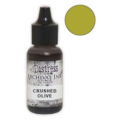 Afbeelding van Ranger Tim Holtz Distress Archival Ink Crushed Olive Re Inker 0.5 oz (ARD80817)