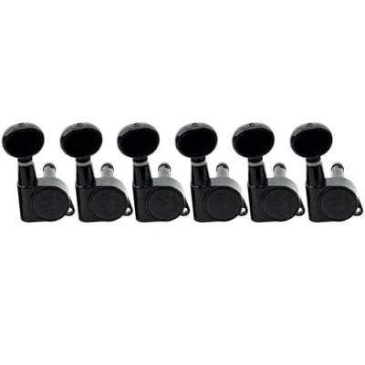 Afbeelding van Wilkinson 6 in lijn E Z LOK Gitaar Stemmechanieken Tuners voor Fender Strat/Tele Elektrische Gitaar, Zwart met Mini Ovale Knop