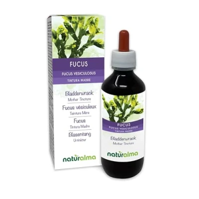 Afbeelding van Blaaswier of zee eik (Fucus vesiculosus) thallus (zeewier) Alcoholvrije moedertinctuur Naturalma Vloeibaar extract druppels 200 ml Voedingssupplement Veganistisch