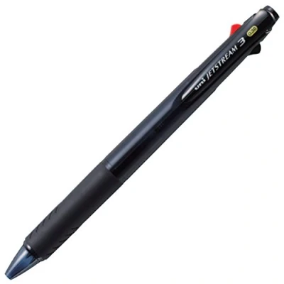 Afbeelding van Uni balpen Jetstream 3 kleuren zwart transparant,