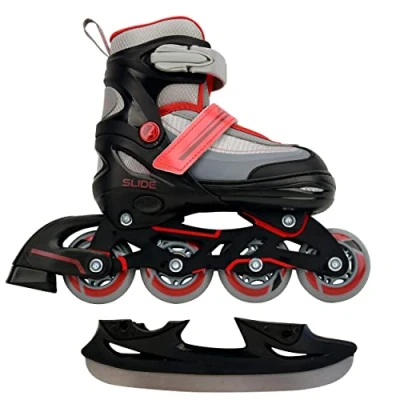 Afbeelding van AMIGO skates 2 in 1 Slide junior polypropyleen zwart/rood mt 30/33