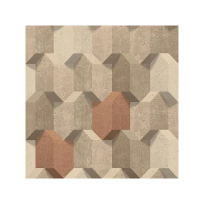 Afbeelding van Leen Bakker Dutch Wallcoverings Reflets 3D Dessin Beige/ 0,53x10,05m Behang Grijs Vlies