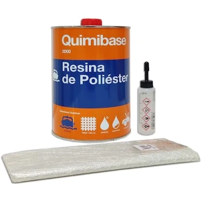 Afbeelding van QUIMIBASE Polyesterhars + katalysator 1 kg glasvezelplafond mat 300 m2