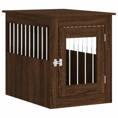 Afbeelding van vidaXL Hondenbench 55x75x65 cm bewerkt hout bruineikenkleurig