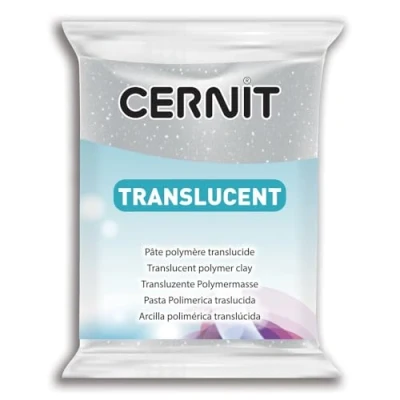 Afbeelding van Cernit klei transparant glitter zilver nr.080 56gr