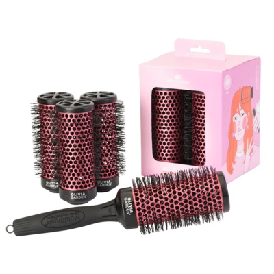 Afbeelding van Olivia Garden Multibrush Curlers Kit Maat 45 4 vaten van dezelfde grootte en 1 handvat Leave In Barrels perfect voor krullen volume