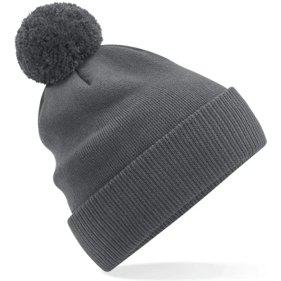Afbeelding van Beechfield Muts Snowstar van biokatoen B450N Graphite Grey