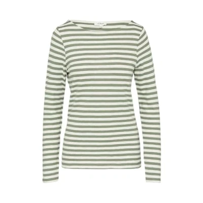 Afbeelding van s.Oliver MIT U BOOT Ausschnitt Longsleeve, Dames, Maat: 44, Salbeigrün