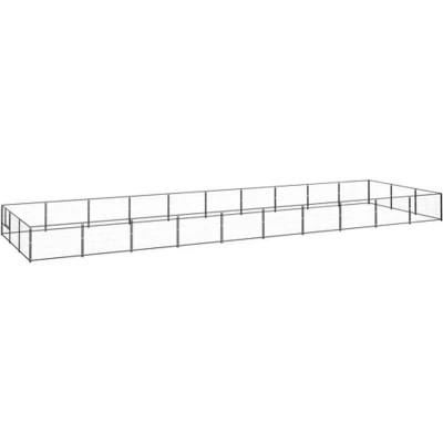 Afbeelding van vidaXL Hondenkennel 30 m² staal zwart
