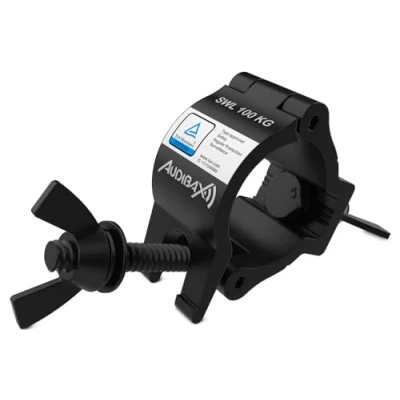 Afbeelding van Audibax ACP 4852100BK klauw voor truss met diameter 48 52 mm, haak een maximale belasting van 100 kg, klem podiumverlichting, bevestiging de beweegbare kop
