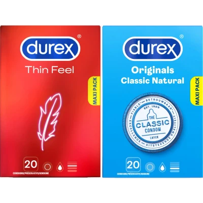 Afbeelding van Durex Thin Feel Condooms 20 stuks &amp; Originals Classic Natural Pakket