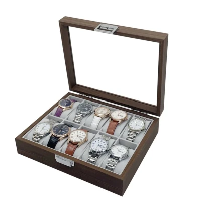 Afbeelding van Luxe Horlogedoos geschikt voor 10 horloges Horloge opbergdoos Hout Horlogebox met Vakken