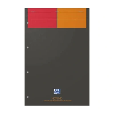 Afbeelding van 5x OXFORD International notepad A4+ geruit 5mm 4 gaats 80 vel 80g soep
