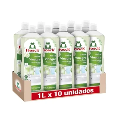 Afbeelding van Frosch Ecologische anti kalkreiniger, verwijdert kalkvlekken in badkamer en keuken, ontkalkende effectiviteit verpakking van 10 stuks x 1 l