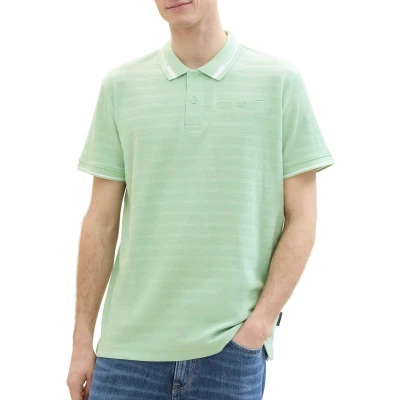 Afbeelding van TOM Tailor MIT Struktur Poloshirt, Heren, Maat: Large, Paradise mint