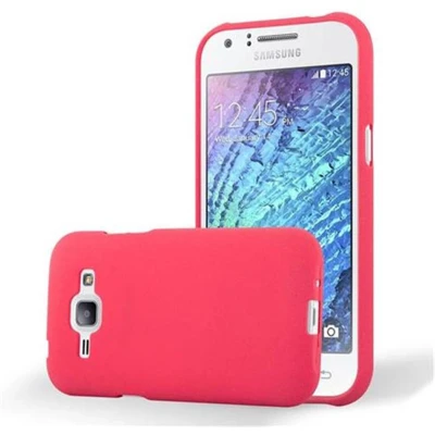 Afbeelding van Cadorabo Hoesje geschikt voor Samsung Galaxy J1 2015 in FROST ROOD Beschermhoes gemaakt van flexibel TPU silicone Case Cover