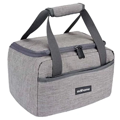 Afbeelding van Edihome, Koeltas, lunchtas, 8 liter, thermo lunchbox, geïsoleerd, voor lunch, werk, camping of reizen, draagbaar (Grijs)