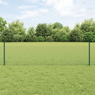 Afbeelding van vidaXL Tuinhek Set van 2 Groen PVC Gecoat Roestvrijstaal 25 x 0.5 m