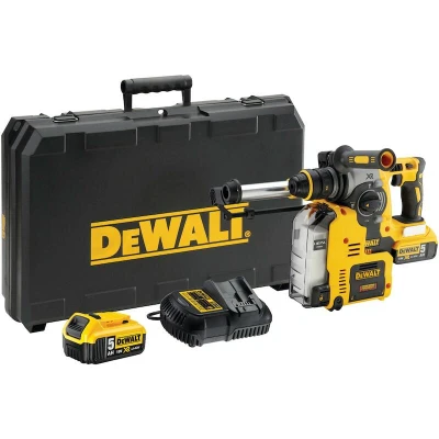 Afbeelding van DeWALT DCH275P2 18V Li ion accu SDS plus combihamer incl. afzuigsysteem set (2x5.0Ah accu) in koffer