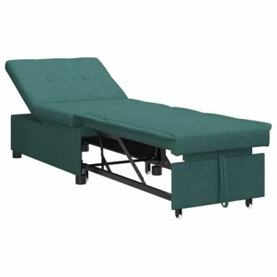 Afbeelding van vidaXL 3 in 1 Sofa Bed Uittrekbaar ontwerp donkergroene stof