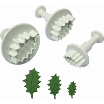 Afbeelding van PME Plunger Cutter Hulstblad generfd klein set/3