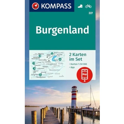 Afbeelding van KOMPASS Wanderkarten Set 227 Burgenland (2 Karten) 1:50.000: inklusive Karte zur offline Verwendung in der App. Fahrradfahren.