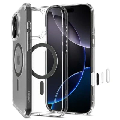 Afbeelding van Spigen Ultra Hybrid T MagFit Case voor iPhone 16 Pro, Compatibel met MagSafe accessories hoesje Graphite